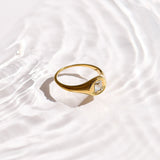 Crystal Cushion Dome Ring